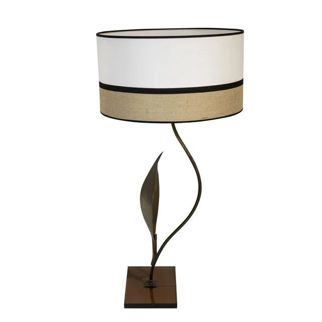 Mid-Century Table Lamp with Natural Leaf-Motifs, France, 1960s For Sale - Image 3 of 8