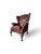 Chesterfield, Wingback Armchair in brown leather with deep-button tufting, they feature rolled arms, brass nailhead trim....