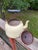 20th Century Rustic Enamel Yellow Tea Kettle Cottage Decor or Planter For Sale - Image 14 of 16