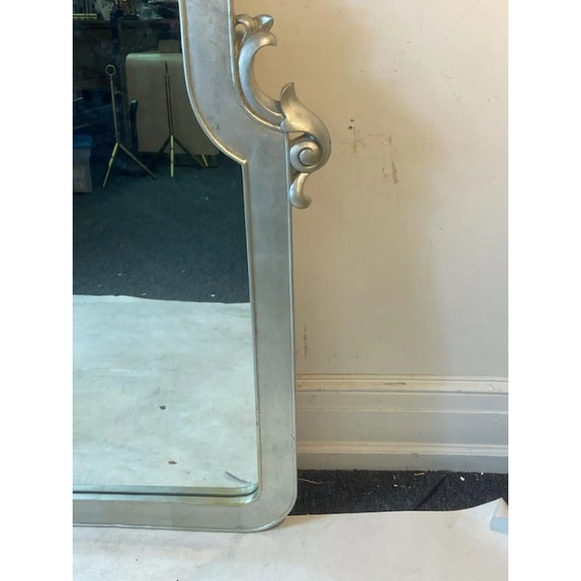 Silver 1970s Modern Art Nouveau Silvered Revival Mirror For Sale - Image 8 of 10