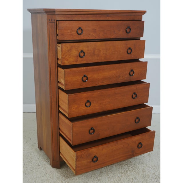 Arts & Crafts Stickley Cherry 21st C. 6 Drawer Dresser For Sale - Image 3 of 15