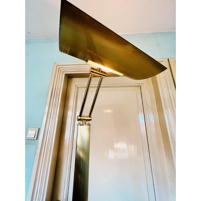 Brass Floor Lamp with Reading Arm, 1980s For Sale - Image 11 of 18