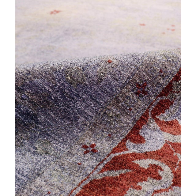 Pasargad Home Overdye Purple Wool Area Rug, 9' 3'' X 12' 1'' For Sale - Image 4 of 5