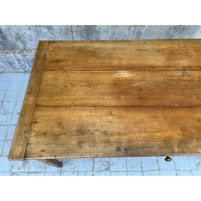Kitchen Dining Table or Desk with 3 Drawers and Tapered Legs, 1890s For Sale - Image 12 of 17
