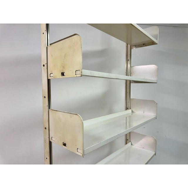 Industrial Congresso Bookcase or Shelving System in White Steel by Lips Vago, 1960s For Sale - Image 4 of 15