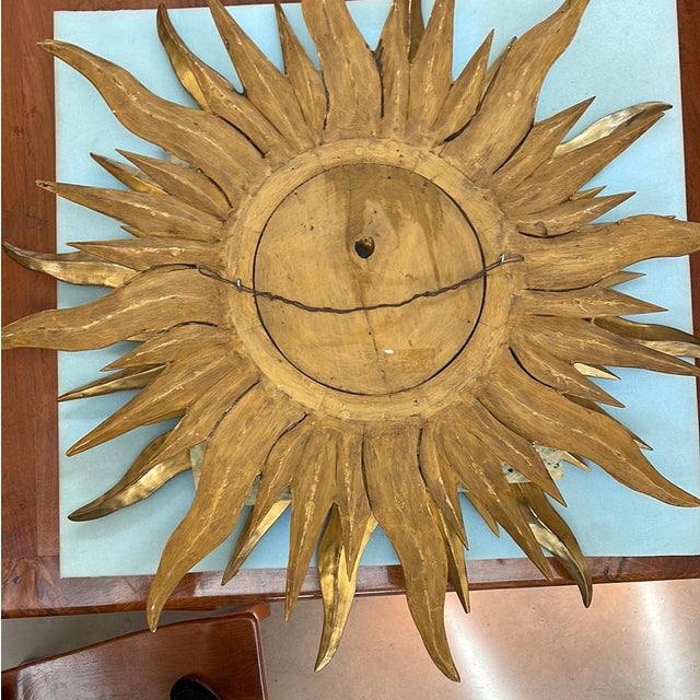Mid 20th Century Italian Florentine Sunburst With Old Mirror For Sale - Image 11 of 12