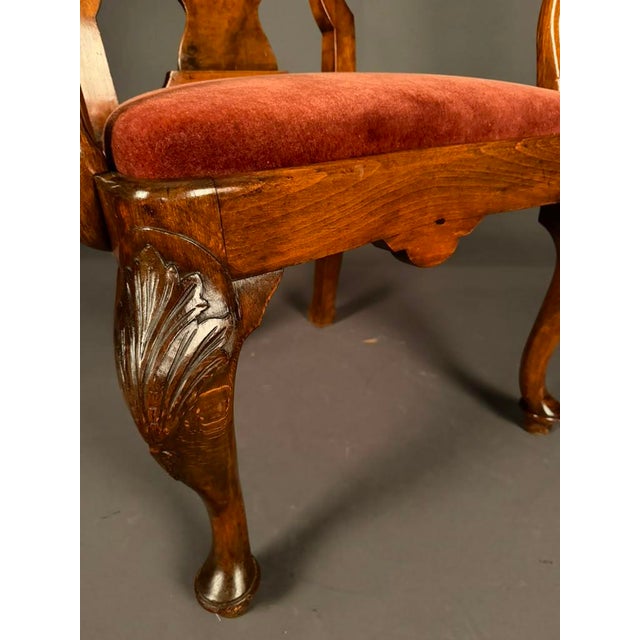 Pair of Late 19th Century English Queen Anne Style Armchairs, C. 1890 For Sale - Image 9 of 12