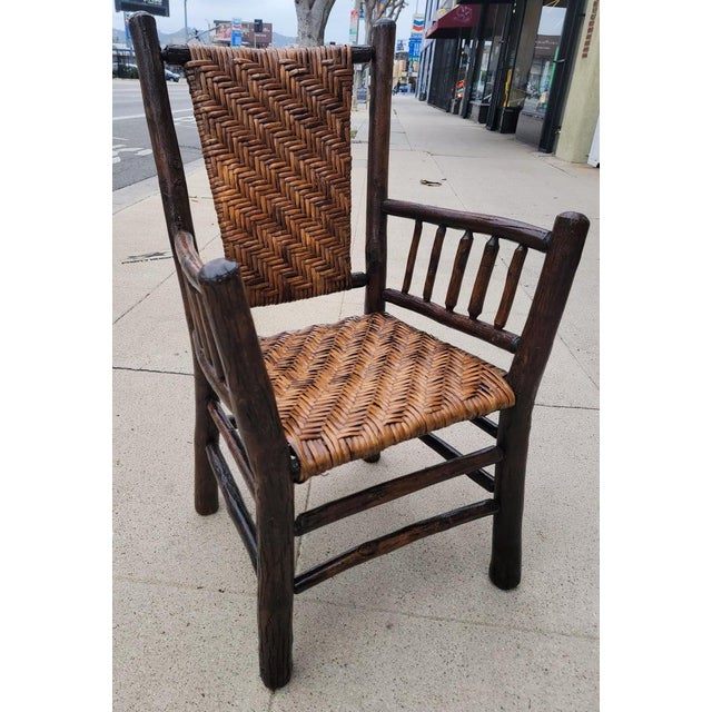 Pair of Old Hickory Arm Chairs For Sale - Image 4 of 7
