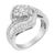 Contemporary 14K White Gold 1.0 Cttw Baguette & Brilliant-Cut Diamond Round Floral Cluster Engagement or Fashion Ring with Swirl Wrapped Triple Row Band Size 6.75 For Sale - Image 3 of 7