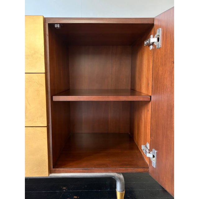 1960s Mid-Century Modern Aurum-Finished Solid Wood Media Credenza For Sale - Image 11 of 15