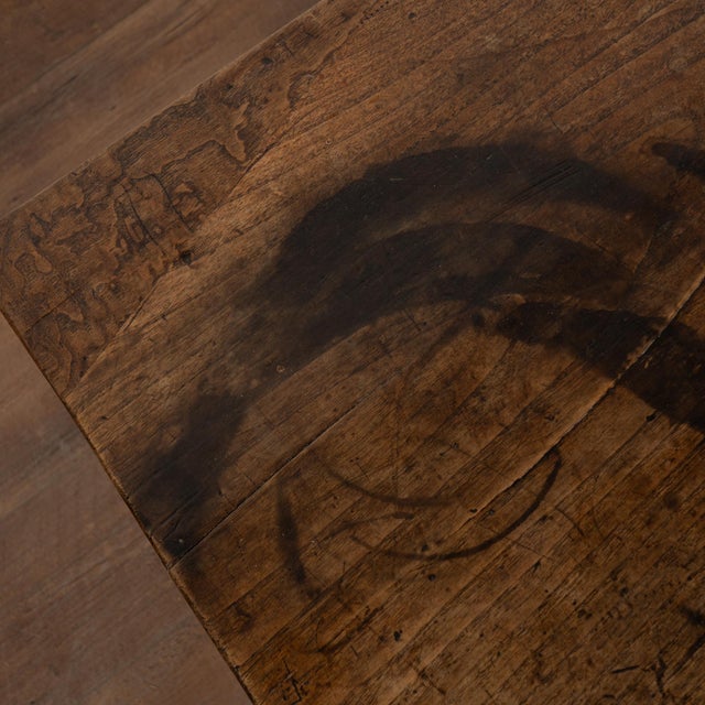 19th Century French Oak Coffee Table With Three Drawers For Sale - Image 4 of 11