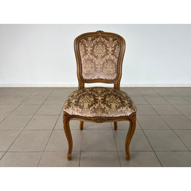 Wood Vintage French Louis XV Style Dining Chairs – Set of 6 For Sale - Image 7 of 11