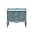 Abstract Distressed Pale Blue Curved Legs 6 Drawers Dresser Credenza Side Table For Sale - Image 3 of 16