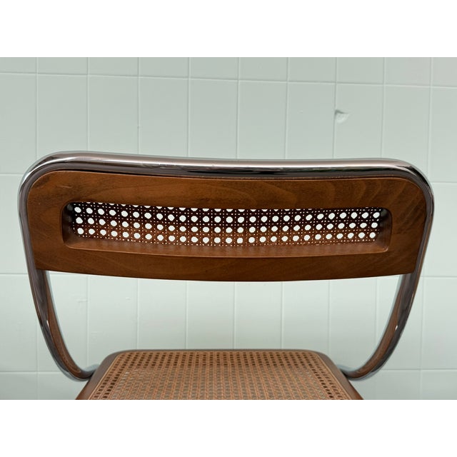 Italian Chairs in Chromed Metal and Vienna Straw, 1970s, Set of 4 For Sale - Image 9 of 14