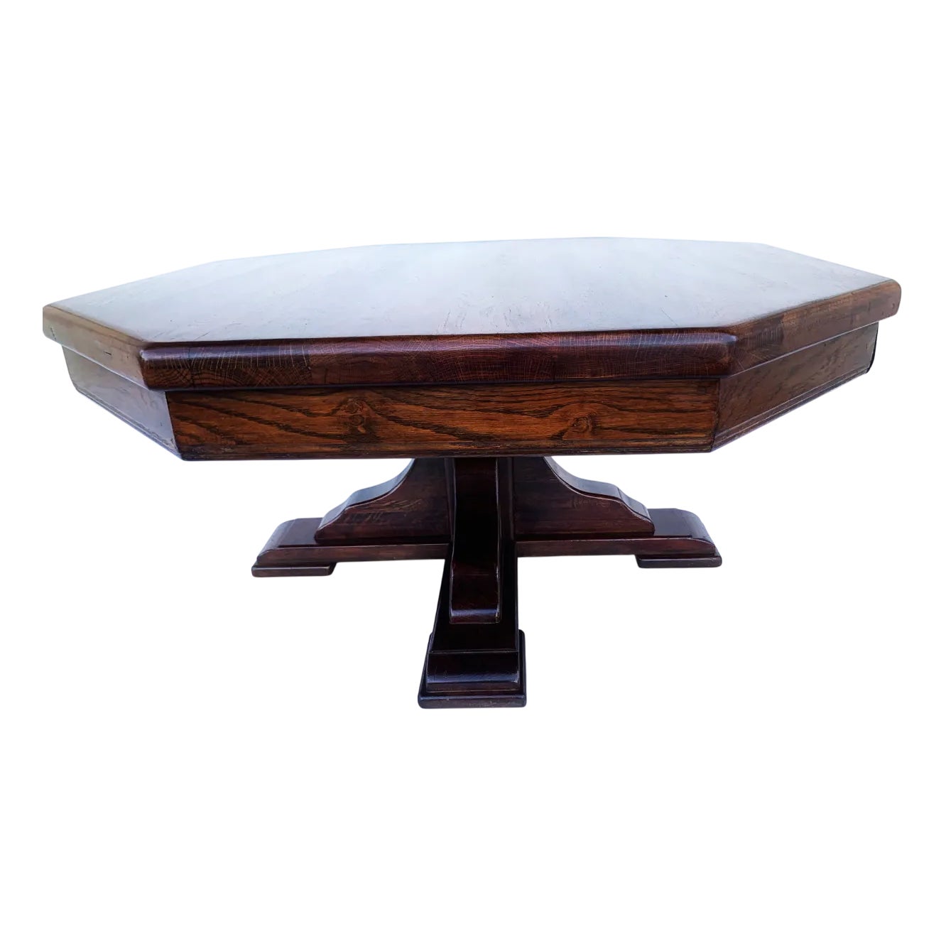 Spanish Octagonal Coffee Table in Oak, 1970s | Chairish