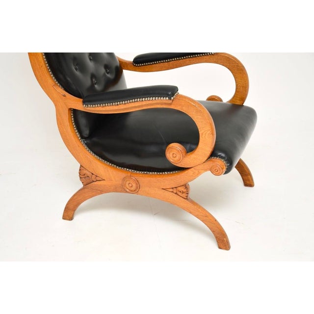 Antique Regency Leather Slipper Armchair, 1830s For Sale - Image 9 of 10