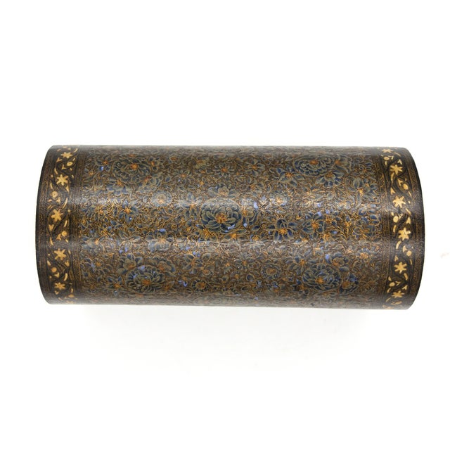 Mid 19th Century Indian Kashmiri Lacquered Polychrome Domed Stationery Box For Sale - Image 12 of 13