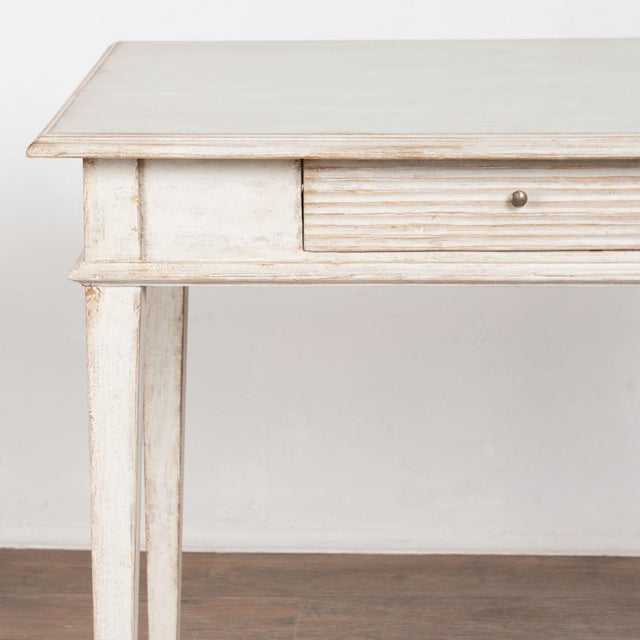 19th Century Swedish White Painted Pine Side Table With Single Drawer For Sale - Image 9 of 14