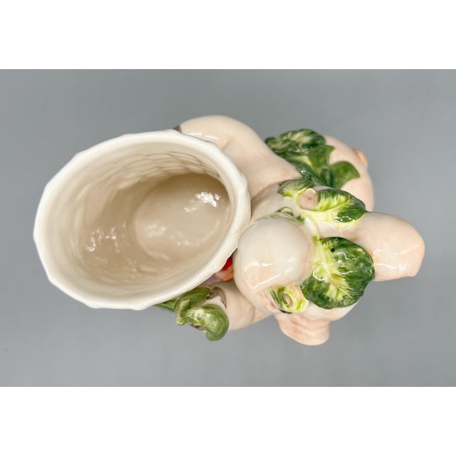 Ceramic Fitz and Floyd “Percy the Pig” Ceramic Utensil Holder – Early 2000s Whimsical Kitchen Decor For Sale - Image 7 of 11