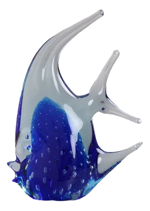 Dark Blue & Ice Blue Glass Scalare Fish