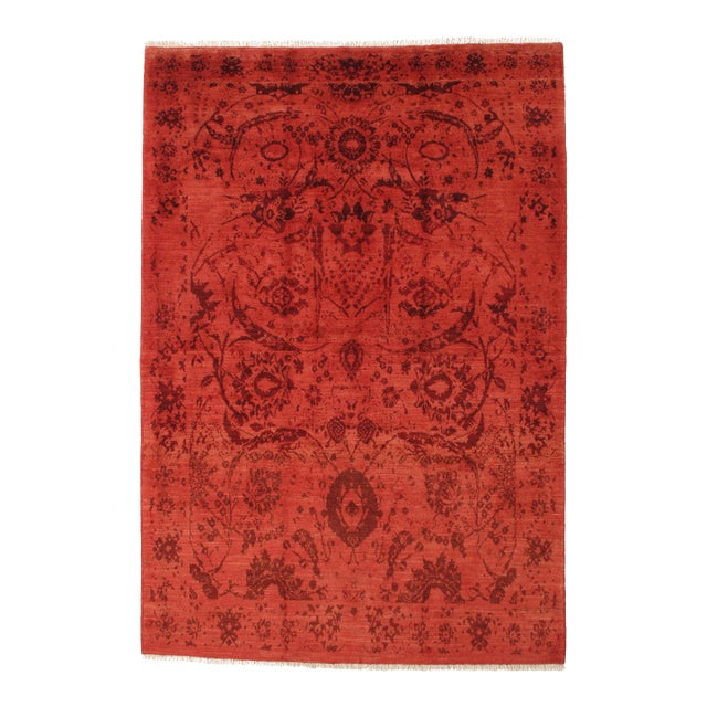 1980s Hand-Knotted Persian Transitional Rug 5'6" X 8'0" For Sale