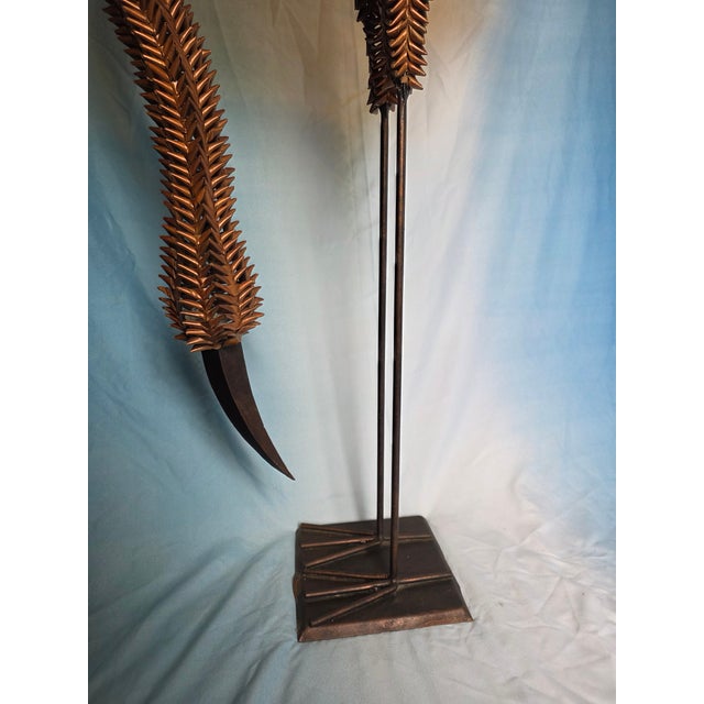 Mid-Century Modern Woven Rattan Crane Sculpture For Sale - Image 9 of 9
