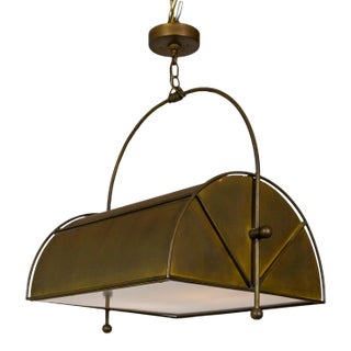 Patinated Brass Island Pendant Light by Morrison Custom Lighting For Sale