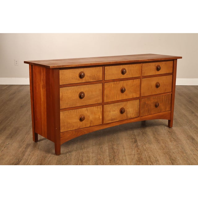 Mission Stickley Harvey Ellis Collection Inlaid Nine Drawer Dresser For Sale - Image 3 of 18