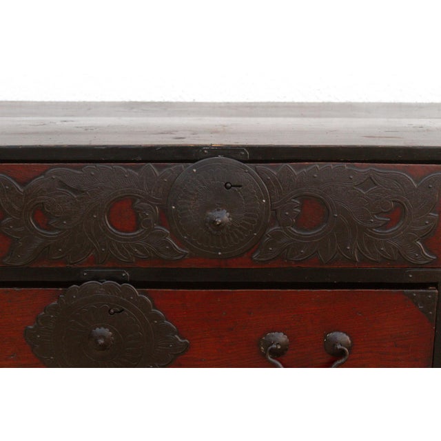 Auburn Antique Japanese Metal-Bound Tansu Dresser For Sale - Image 8 of 9