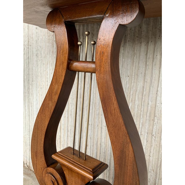 French Early 20th Century Regency Style Harp Side Table with Two Drawers For Sale - Image 9 of 18
