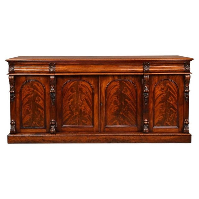Victorian Flame Mahogany Four-Door Sideboard, 1860 For Sale - Image 10 of 10