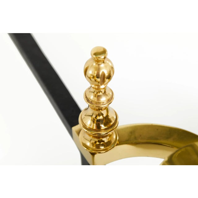 1930s Large Gilt Brass Andiron - a Pair For Sale In New York - Image 6 of 13