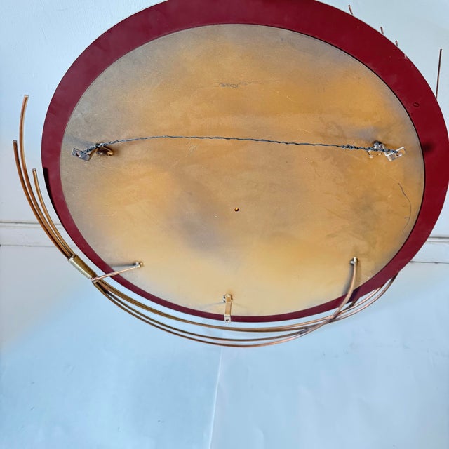 Curtis Jere Mirror Wheat Sheaf Round Mid Century Modern Metal Wall Art Signed For Sale - Image 12 of 12