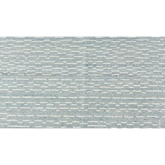 Textile Large Modern Blue & White Rug with Fretwork Design by Doris Leslie Blau For Sale - Image 7 of 8
