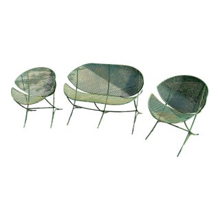 1950's 3 Piece 'Clamshell' Patio Set Attributed to Maurizio Tempestini for Salterini For Sale