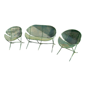 1950's 3 Piece 'Clamshell' Patio Set Attributed to Maurizio Tempestini for Salterini