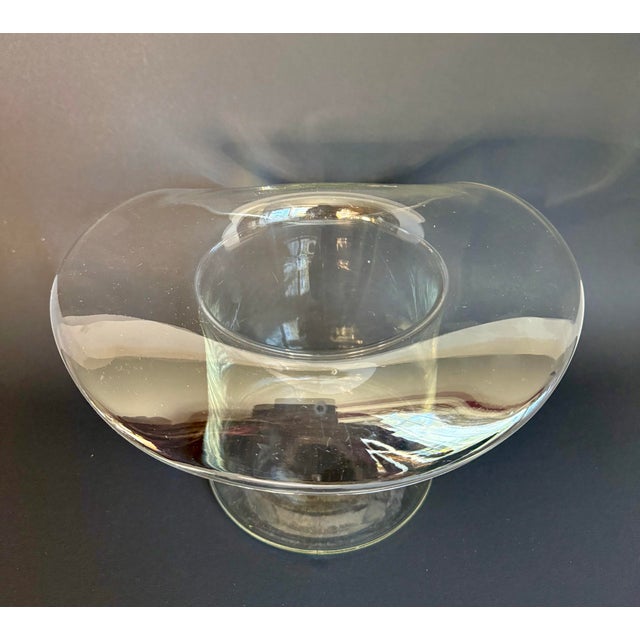 Vintage Sculptural Glass Top Hat Ice Bucket / Wine Chiller Barware For Sale In Los Angeles - Image 6 of 10