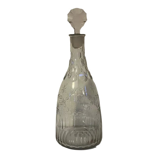 Antique 18th Century Anglo Irish Cut Crystal Wine Decanter With Original Stopper For Sale