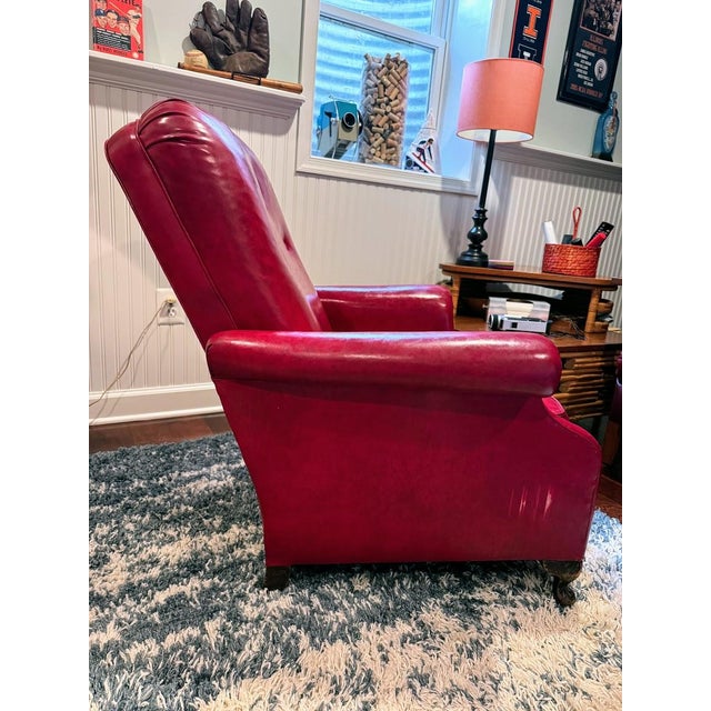 1970s Red Naugahyde Recliner Chair For Sale - Image 4 of 10