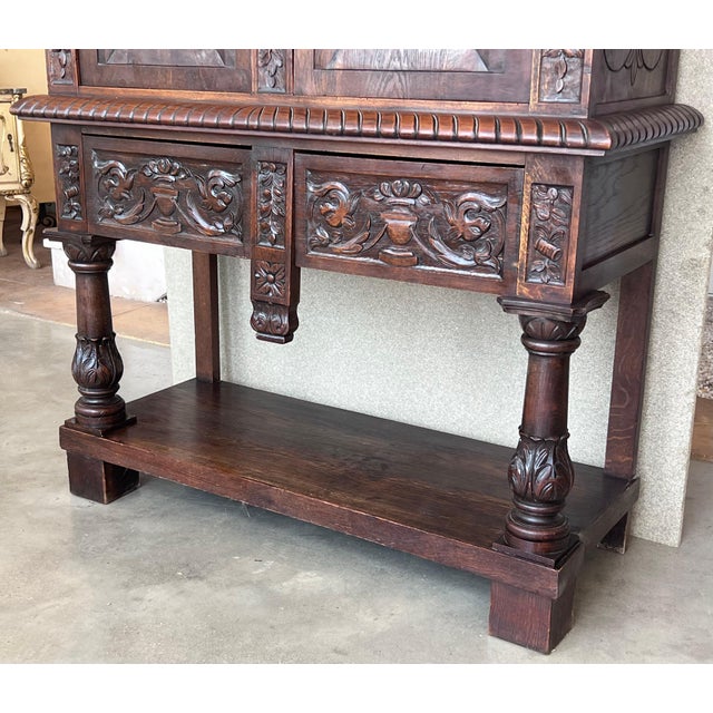 19th Century Dutch Hand Carved Renaissance Raised Cabinet For Sale In Miami - Image 6 of 18