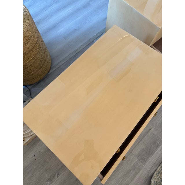 1960s Pair of Faux Goatskin Nightstands For Sale In West Palm - Image 6 of 12