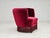 Danish Lounge Chair in Cherry-Red Velour Fabric, 1970s For Sale - Image 18 of 18