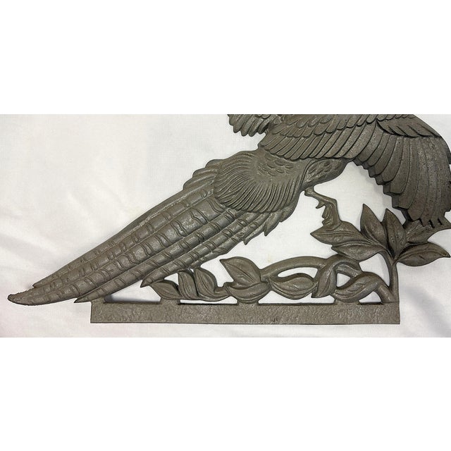 Mid Century Cast Aluminum Silvertone Flying Pheasant Wall Sculpture For Sale - Image 4 of 10