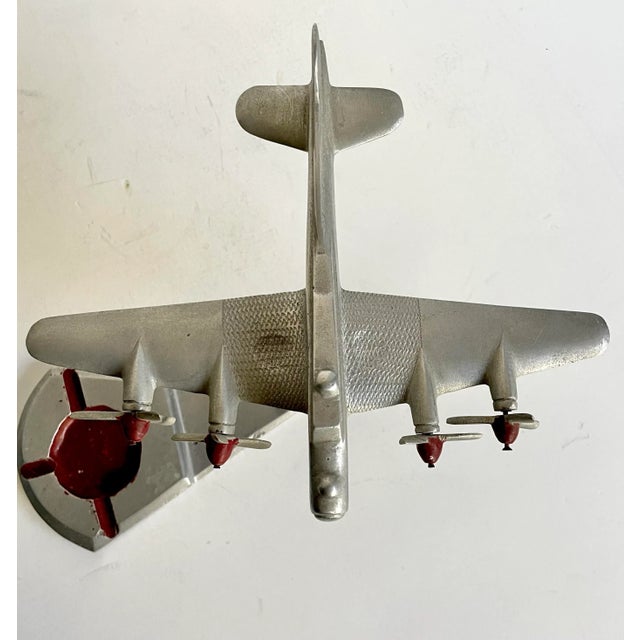 Early 20th Century Art Deco Pewter Airplane Ashtray For Sale - Image 4 of 9