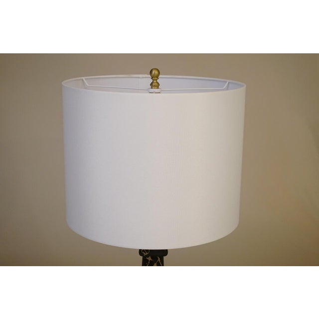 1960s Art Deco Revival Modern Obelisk Column Black Portoro Marble Table Lamp For Sale - Image 11 of 12