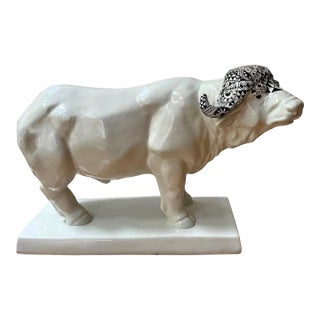 Meissen Atelier X Hugo Boss Maximilian Hagstotz Buffalo Figure (Large 16” Limited Edition “Big Five” Store Display Piece) For Sale