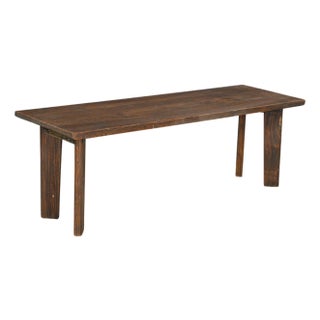 1960s Farmhouse Dark Brown Mango Wood Entryway Bench For Sale