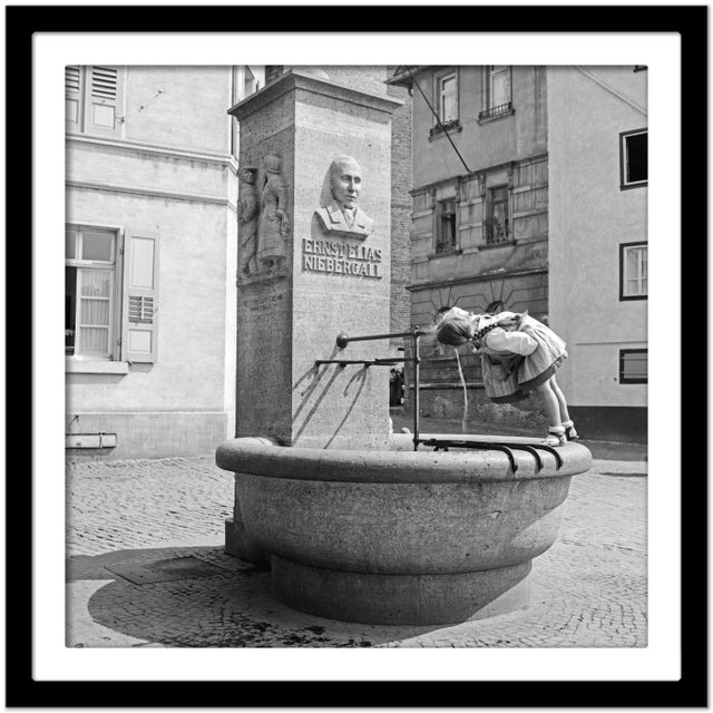 Girl at Ernst Elias Niebergall Fountain Darmstadt, Germany, 1938, Printed 2021 For Sale - Image 4 of 5