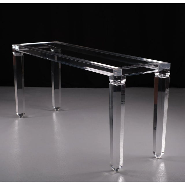 Mid-Century Modern Fabianart Acrylic Glass Console Tale, Italy, 1985 For Sale - Image 3 of 10