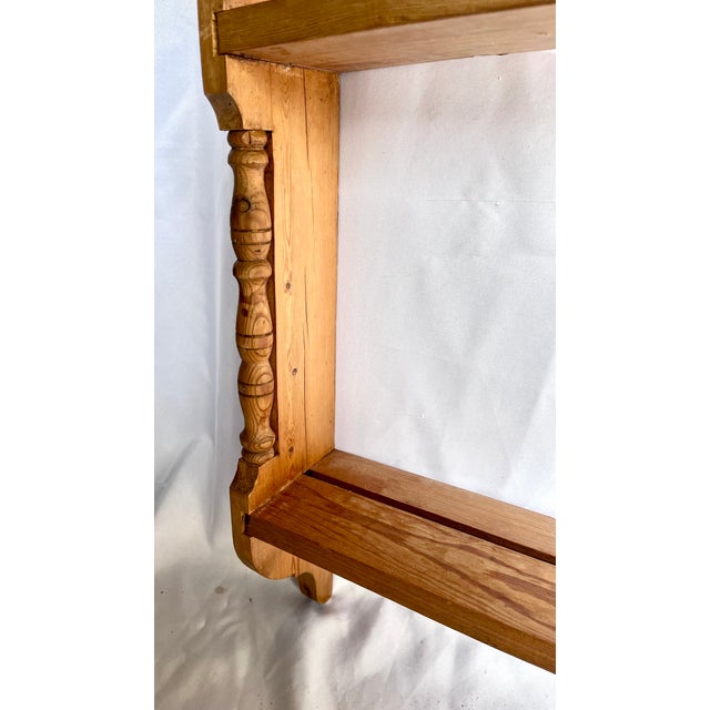 Vintage Natural Pine Wall Shelf Plate Rack For Sale - Image 14 of 15